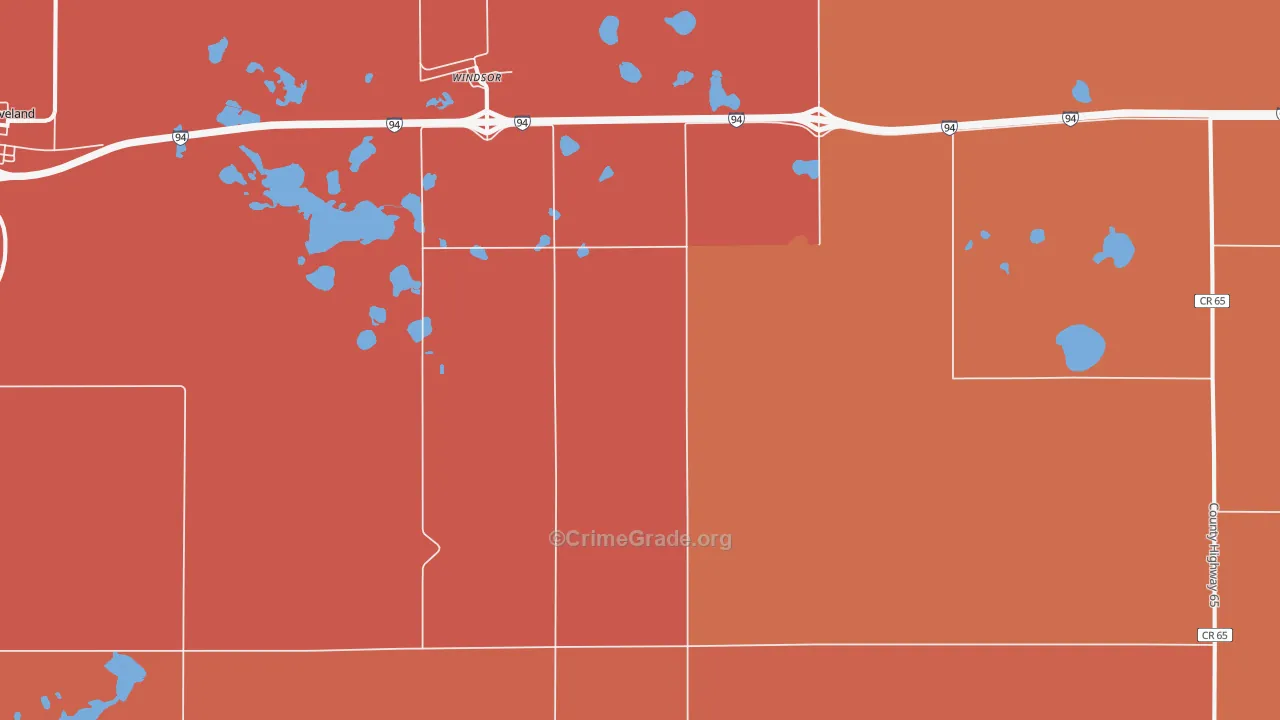 Windsor, ND Map of Murder Rates