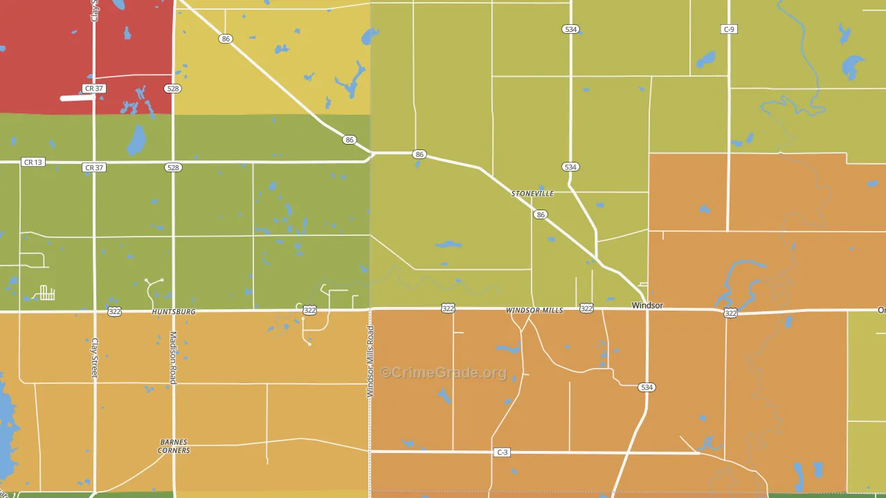 Windsor, OH Map of Murder Rates