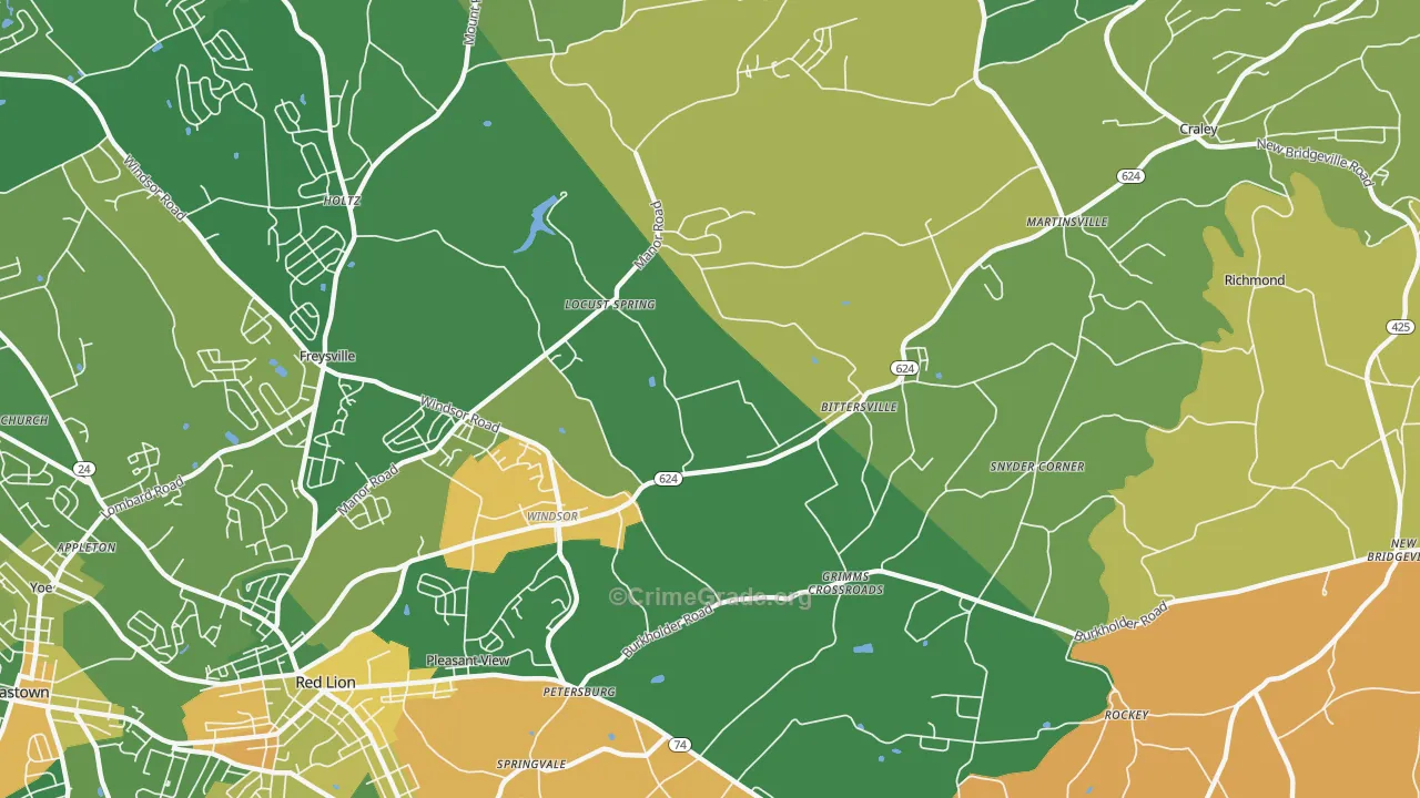 Windsor, PA Map of Murder Rates