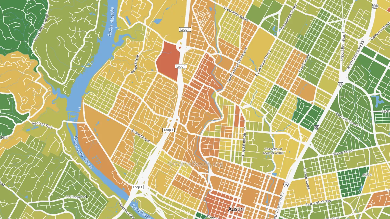 Windsor Road, Austin, TX Map of Murder Rates