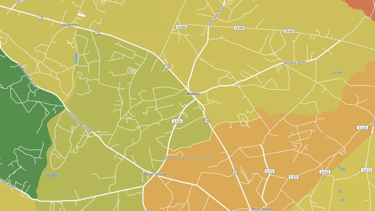 Windsor, SC Map of Murder Rates