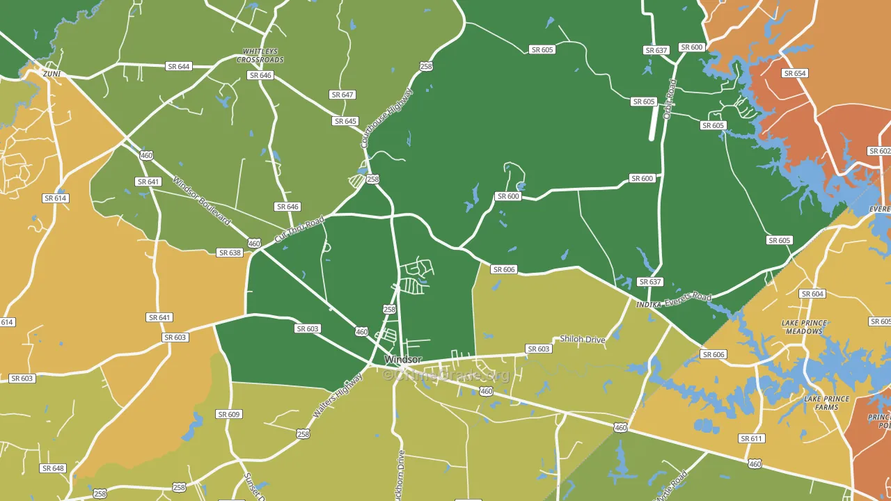 Windsor, VA Map of Murder Rates