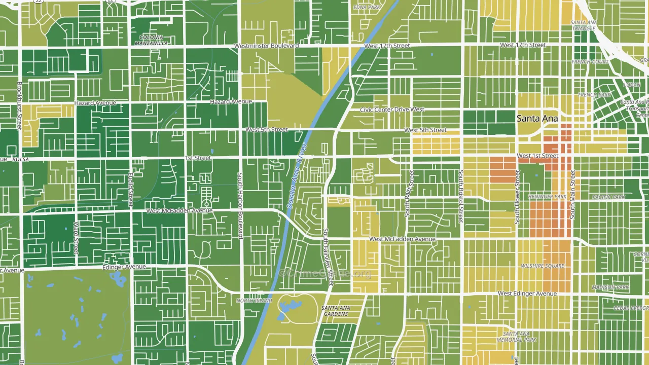Windsor Village North, Santa Ana, CA Map of Murder Rates