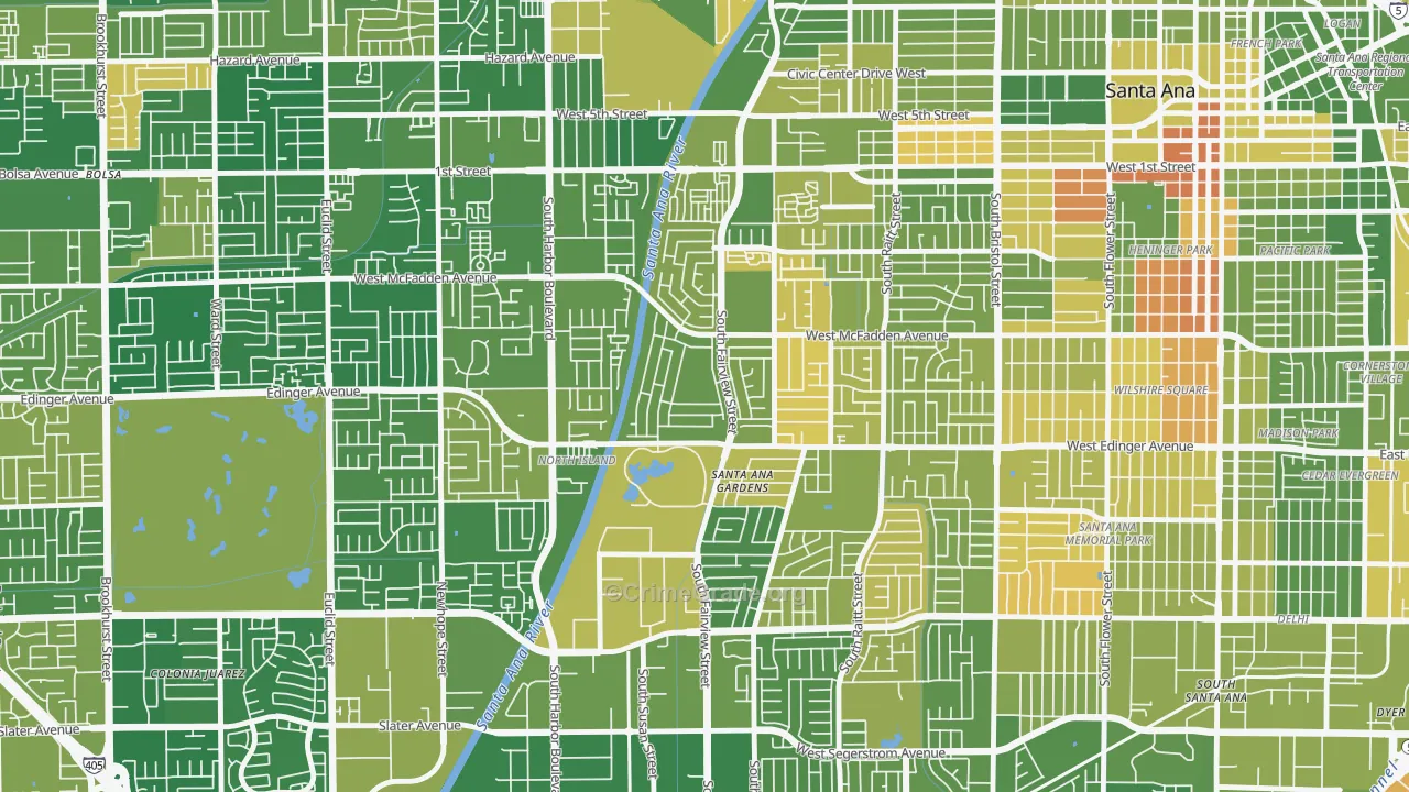 Windsor Village, Santa Ana, CA Map of Murder Rates