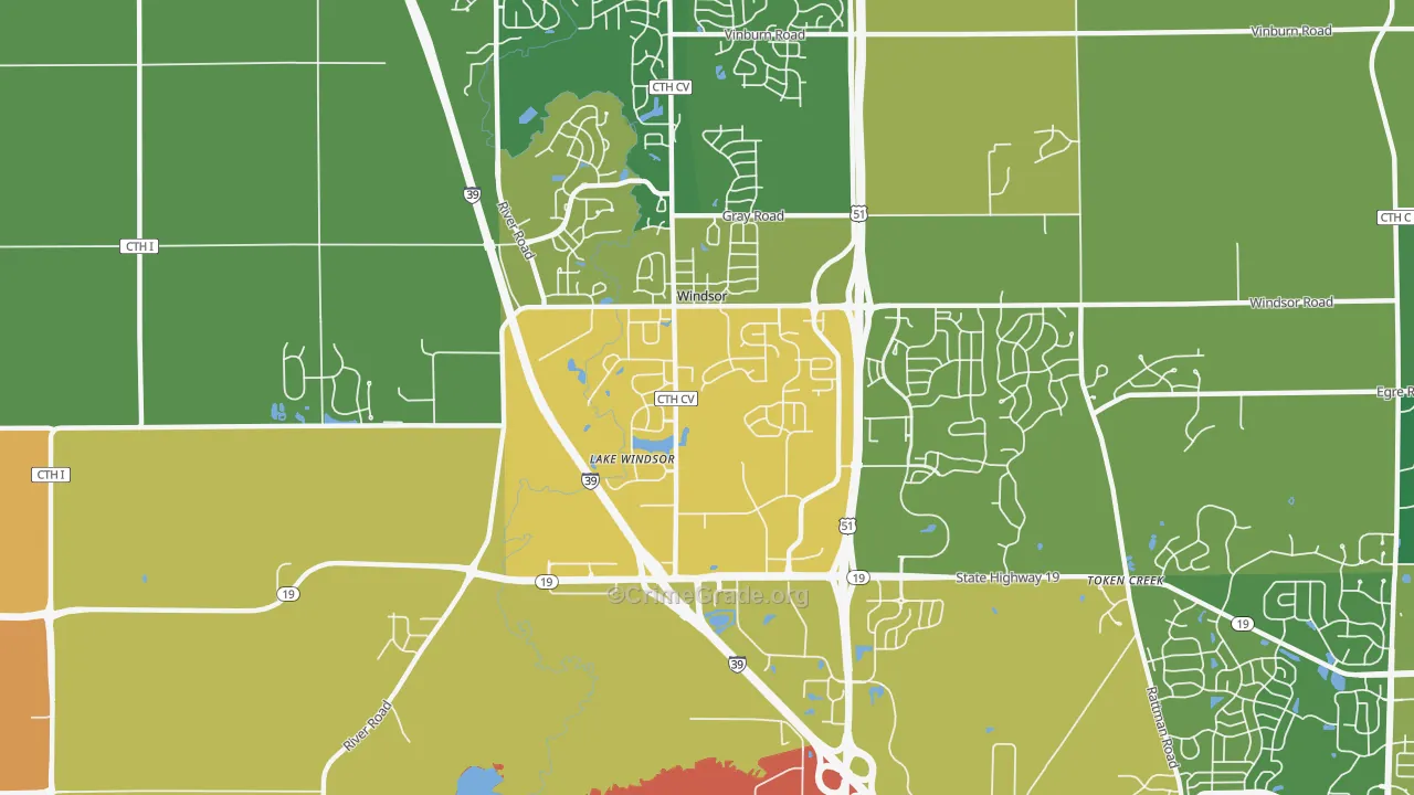 Windsor, WI Map of Murder Rates