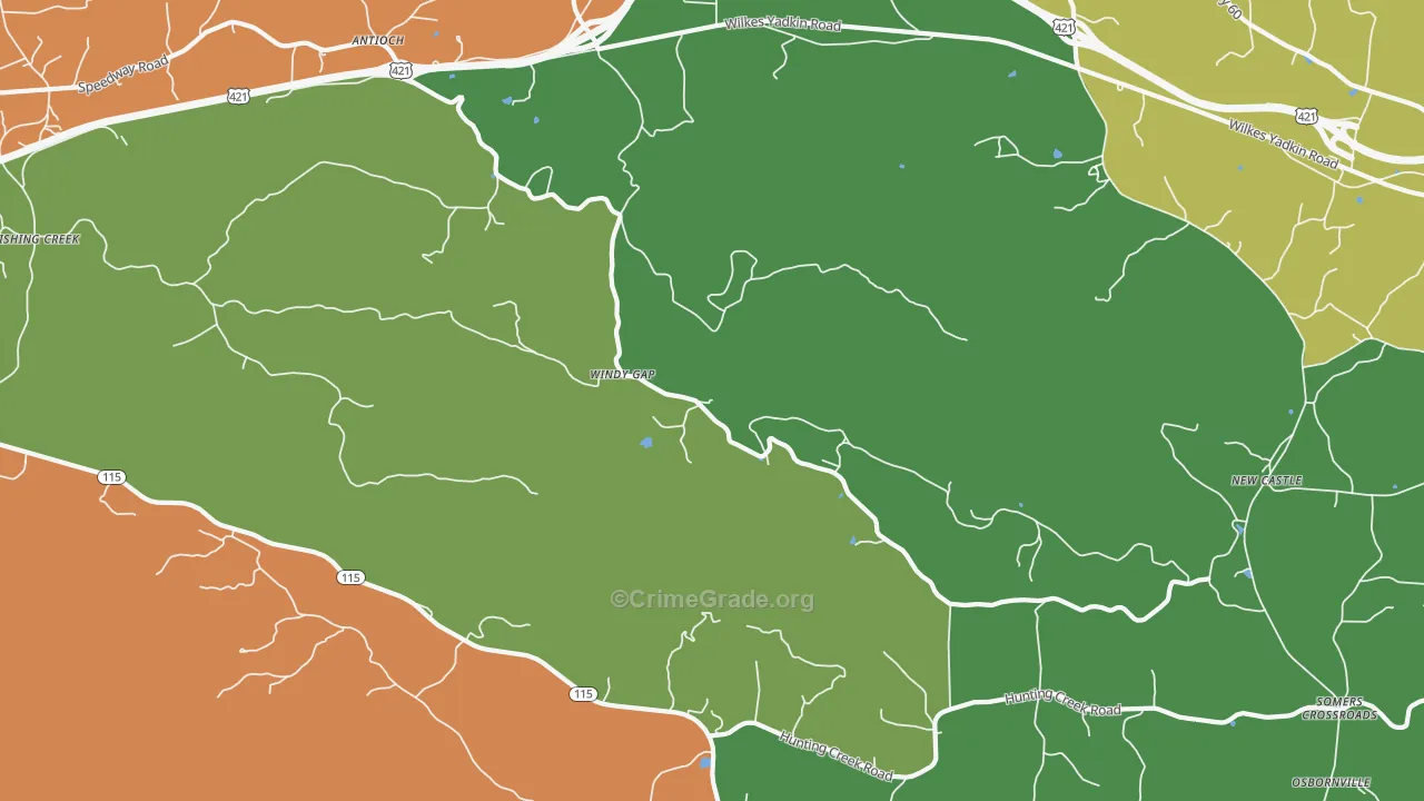 Windy Gap, NC Map of Murder Rates