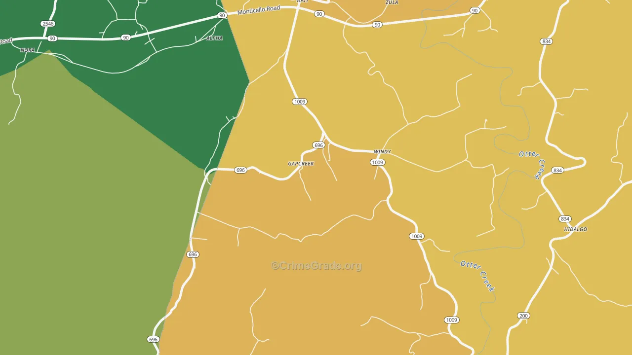Windy, KY Map of Murder Rates
