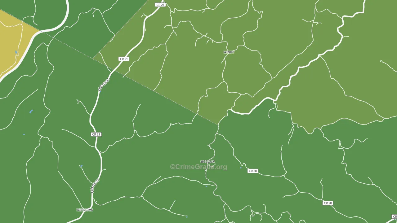 Windy, WV Map of Murder Rates