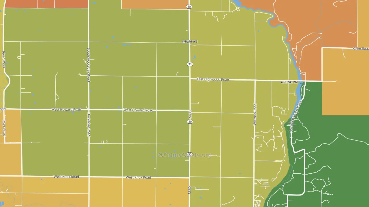 Winegars, MI Map of Murder Rates