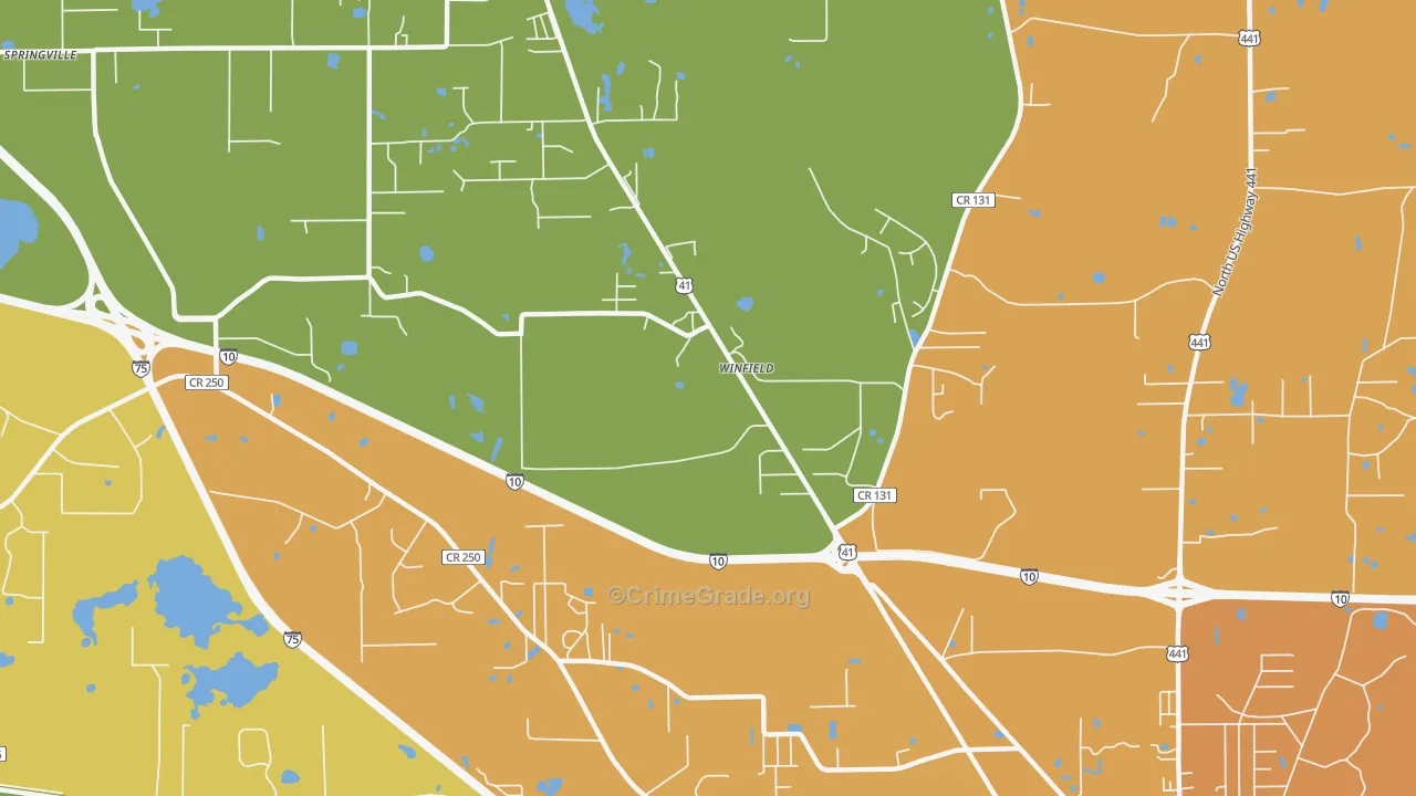 Winfield, FL Map of Murder Rates