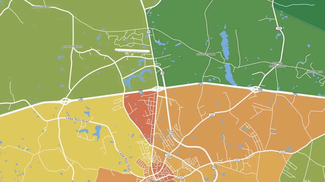 Winfield, GA Map of Murder Rates