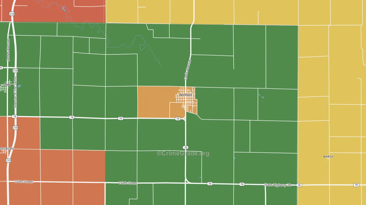 Winfield, IA Map of Murder Rates