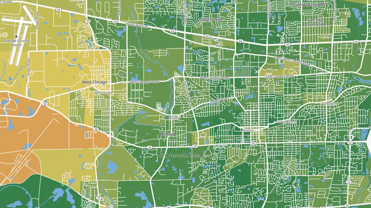 Winfield, IL Map of Murder Rates