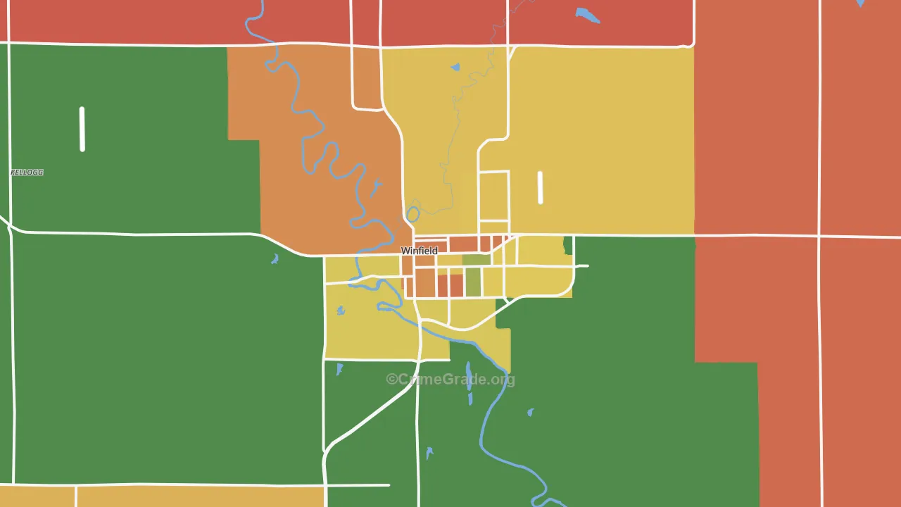Winfield, KS Map of Murder Rates