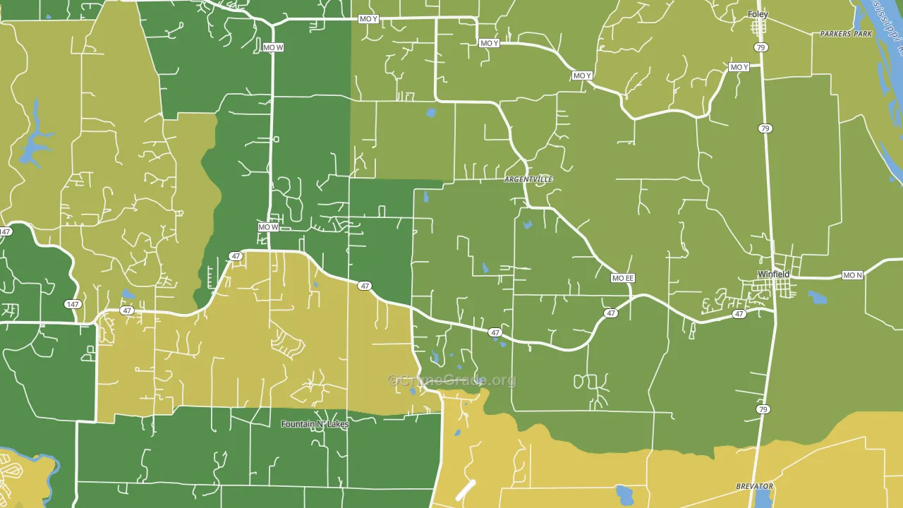 Winfield, MO Map of Murder Rates
