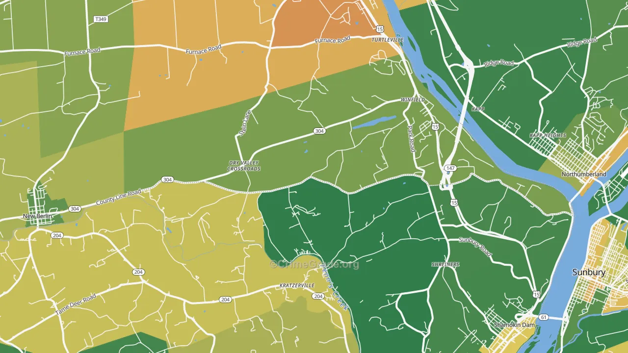 Winfield, PA Map of Murder Rates