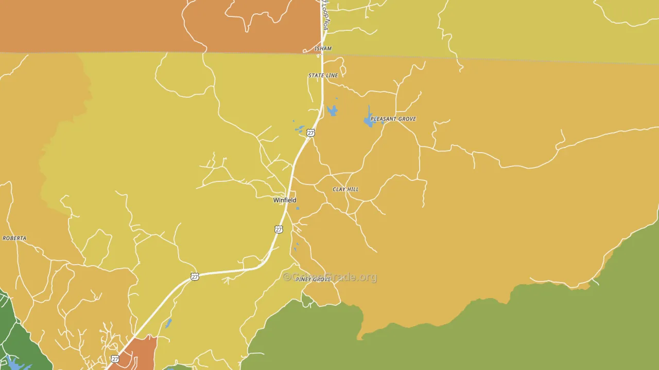 Winfield, TN Map of Murder Rates