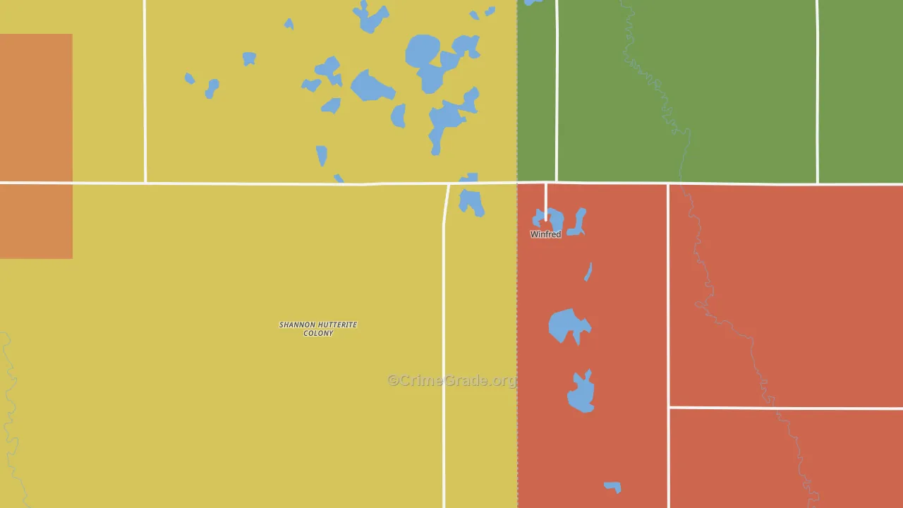 Winfred, SD Map of Murder Rates