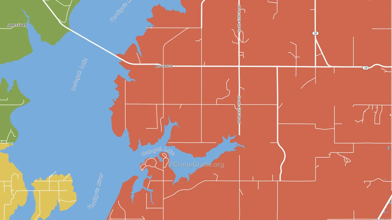 Winganon, OK Map of Murder Rates