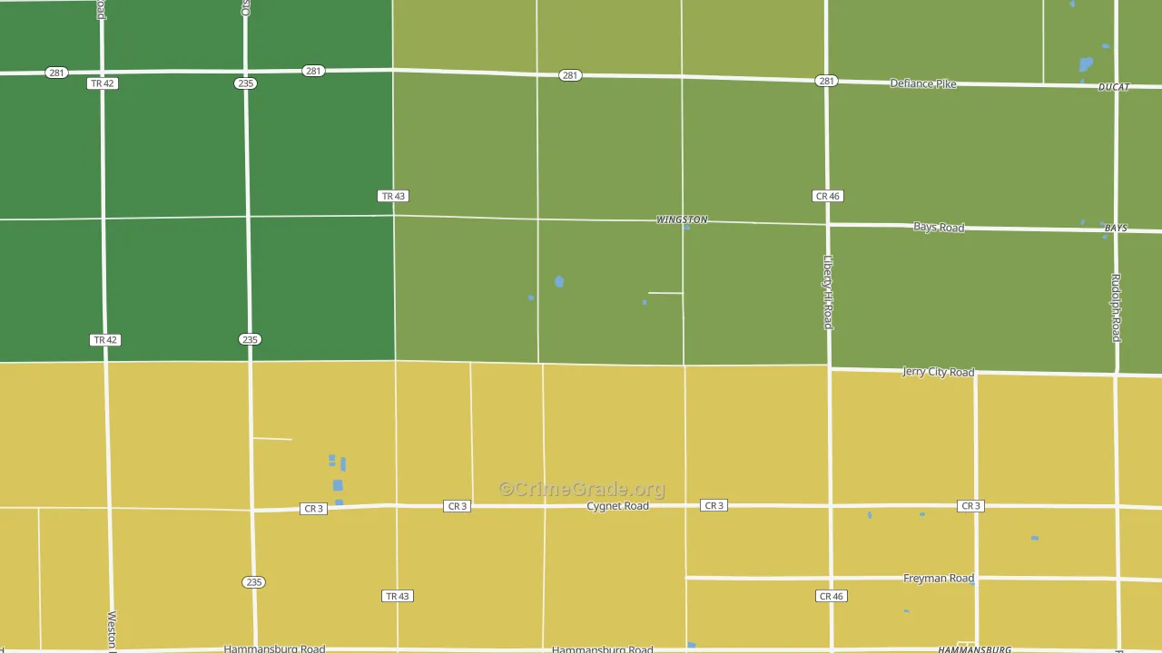 Wingston, OH Map of Murder Rates