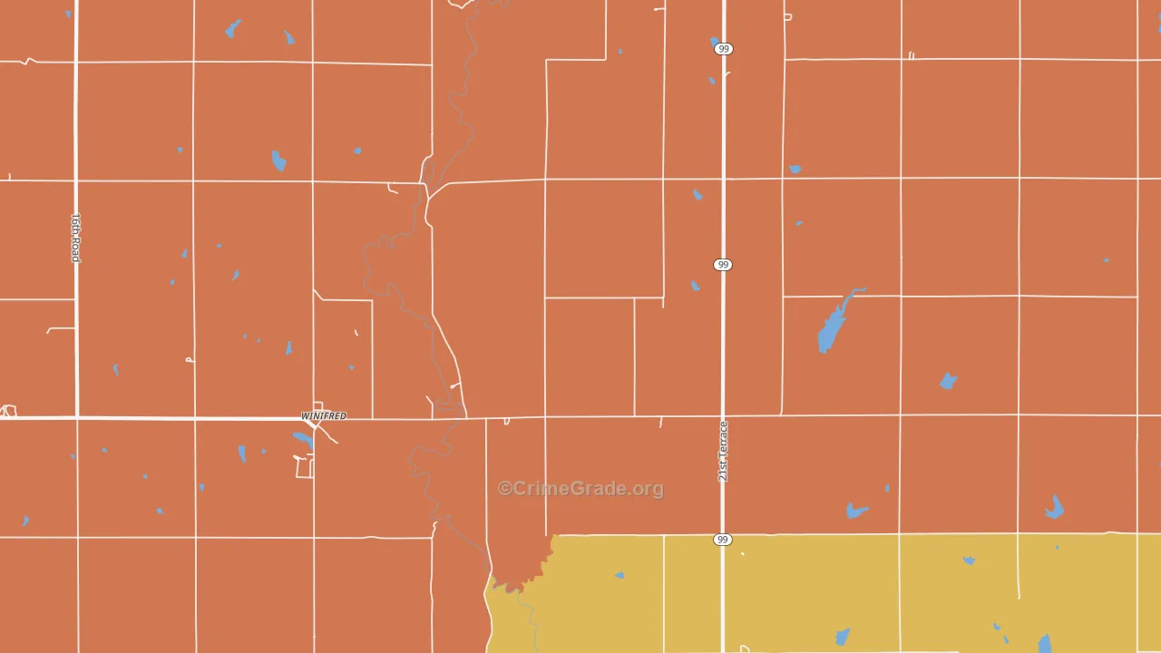 Winifred, KS Map of Murder Rates