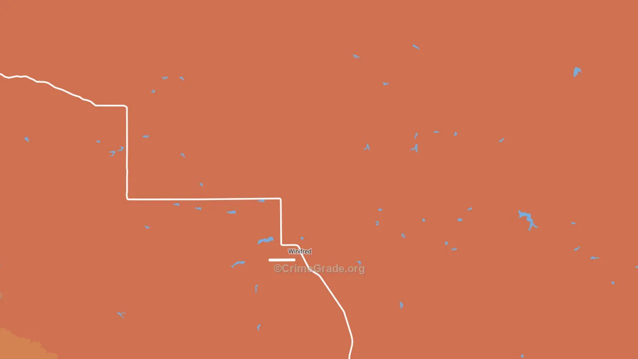 Winifred, MT Map of Murder Rates
