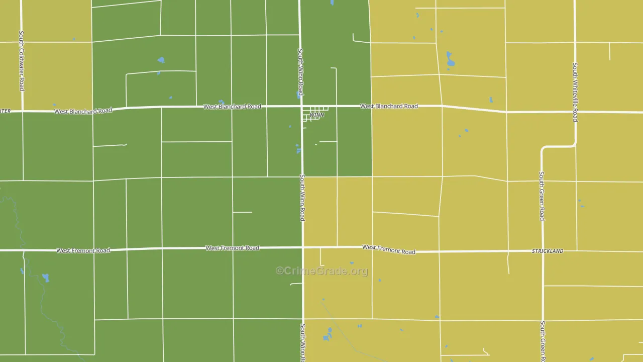 Winn, MI Map of Murder Rates