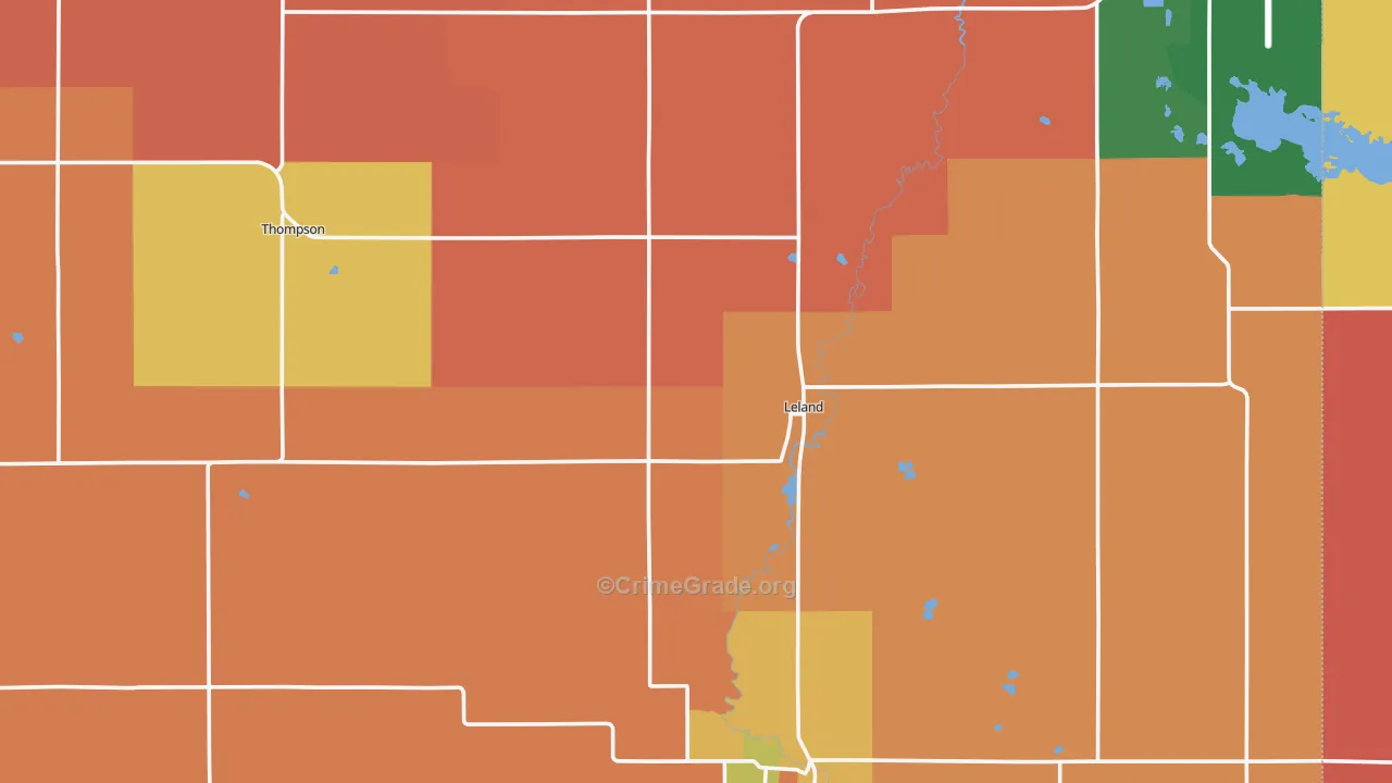Winnebago County, IA Map of Murder Rates