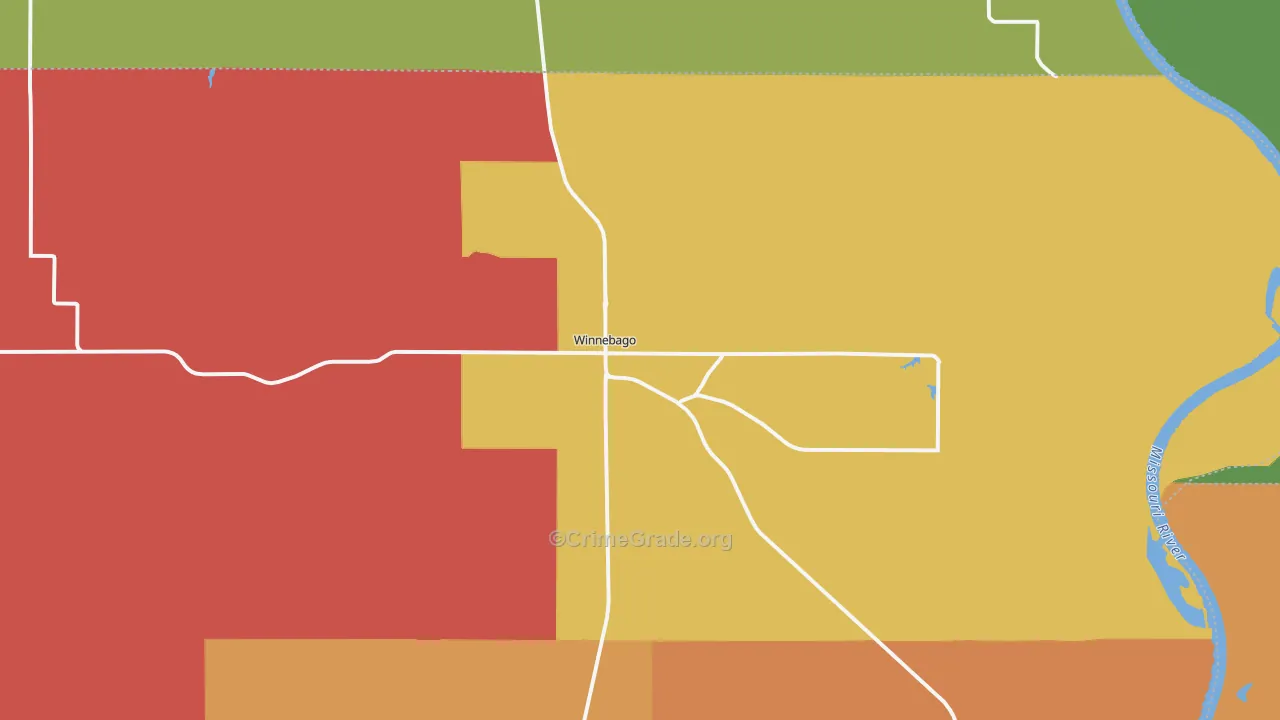 Winnebago, NE Map of Murder Rates