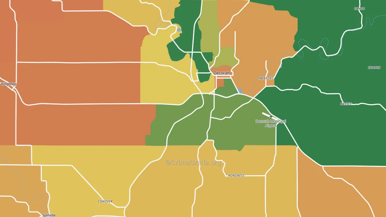 Winneshiek County, IA Map of Murder Rates