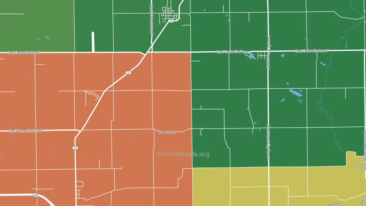 Winneshiek, IL Map of Murder Rates