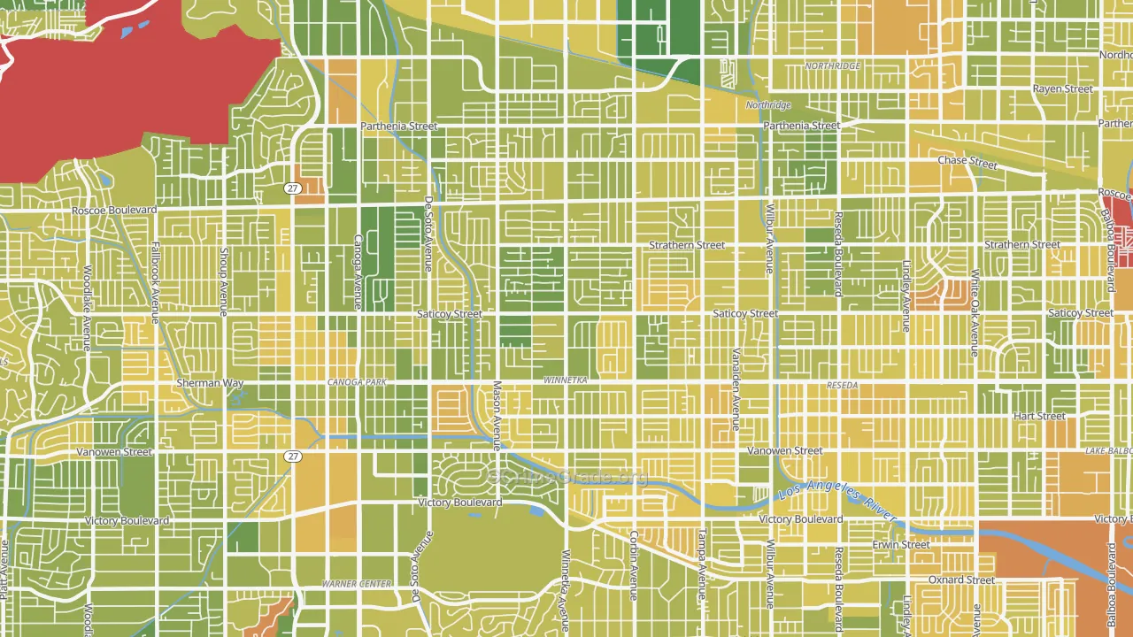 Winnetka, CA Map of Murder Rates