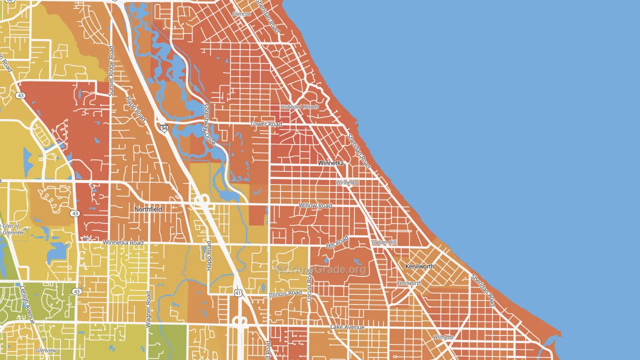 Winnetka, IL Map of Murder Rates