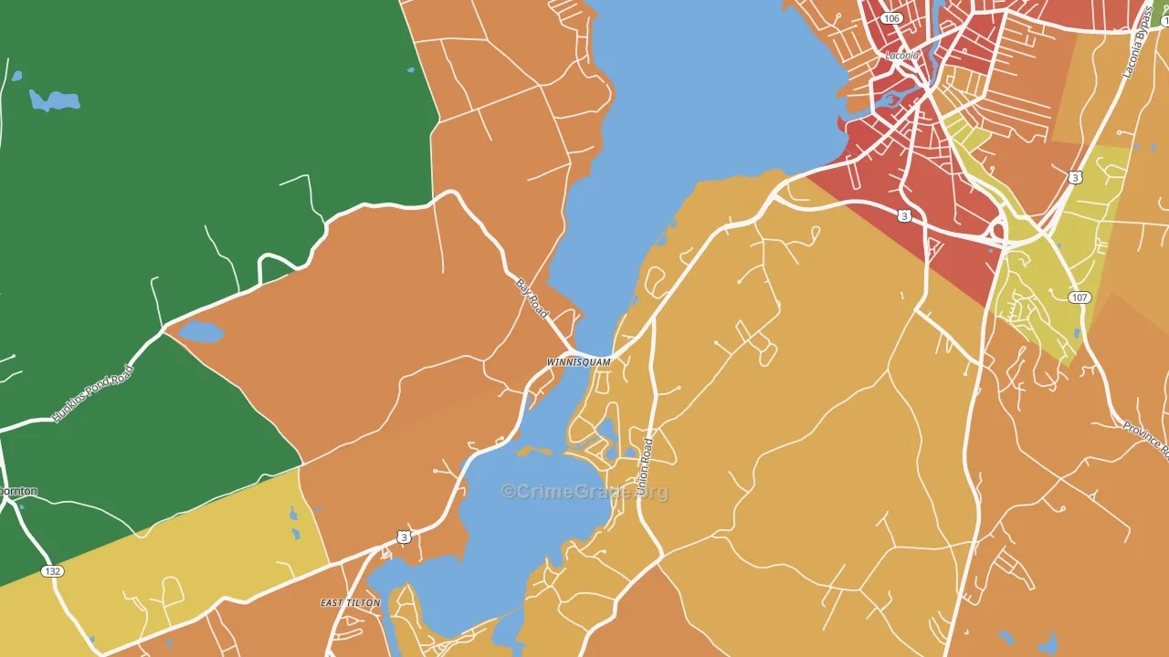 Winnisquam, NH Map of Murder Rates