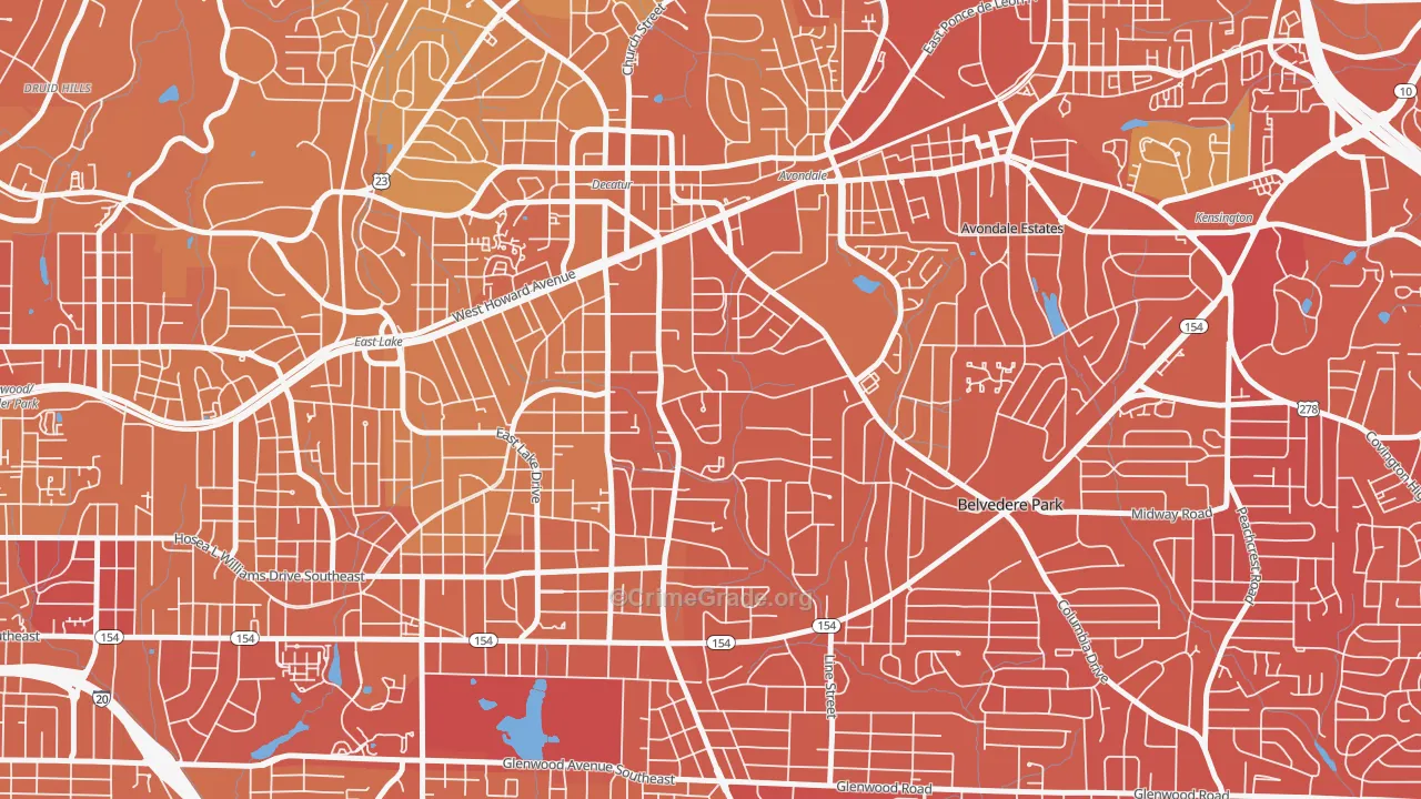 Winnona Park, Decatur, GA Map of Murder Rates
