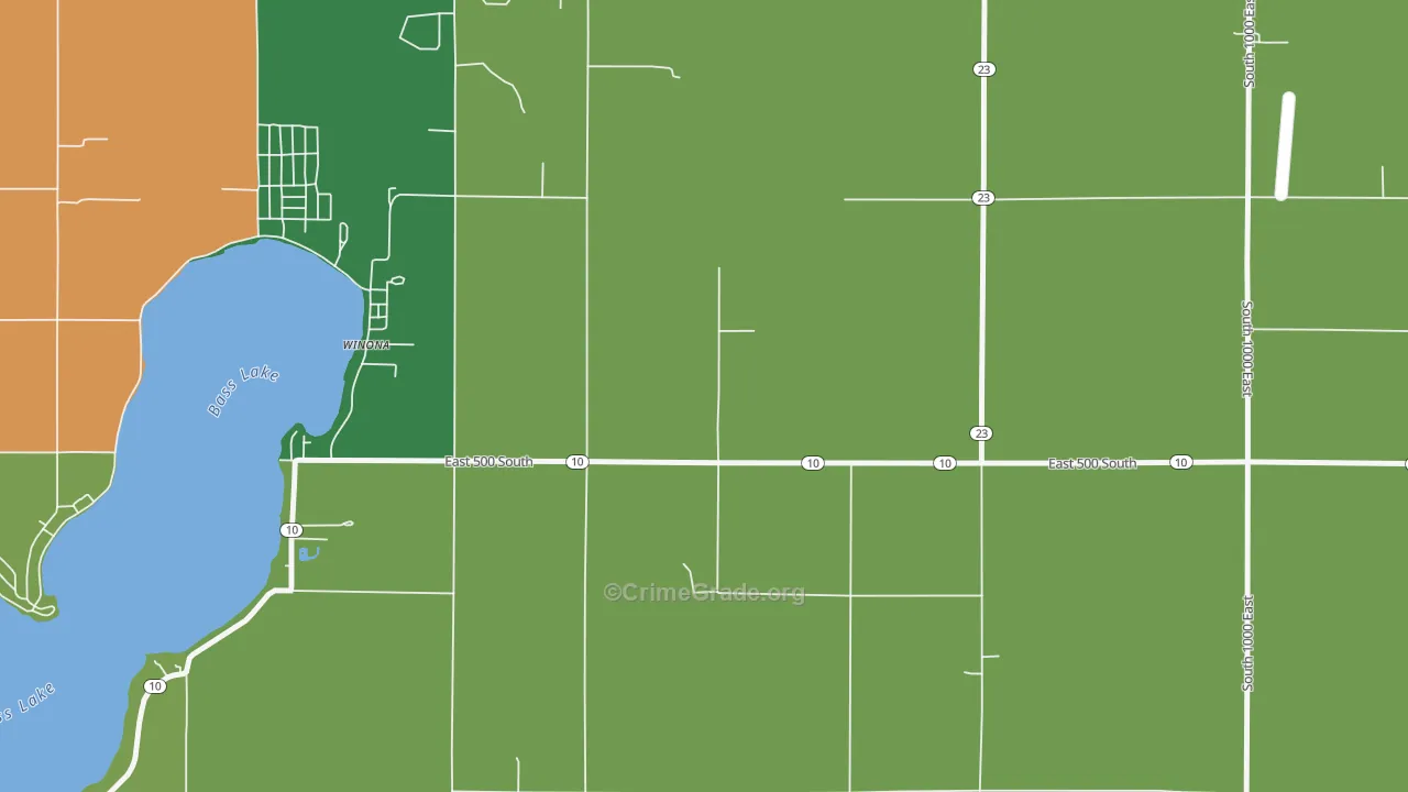 Winona, IN Map of Murder Rates
