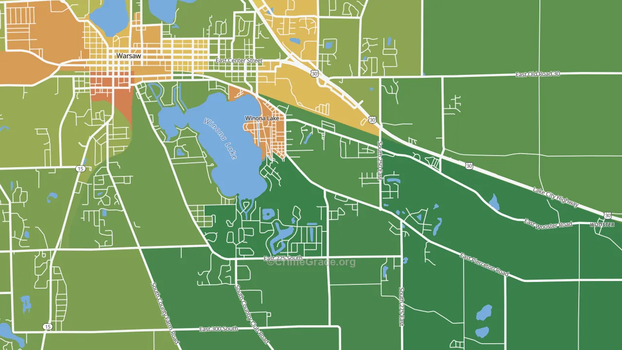 Winona Lake, IN Map of Murder Rates