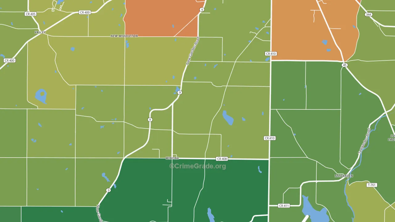 Winona, OH Map of Murder Rates
