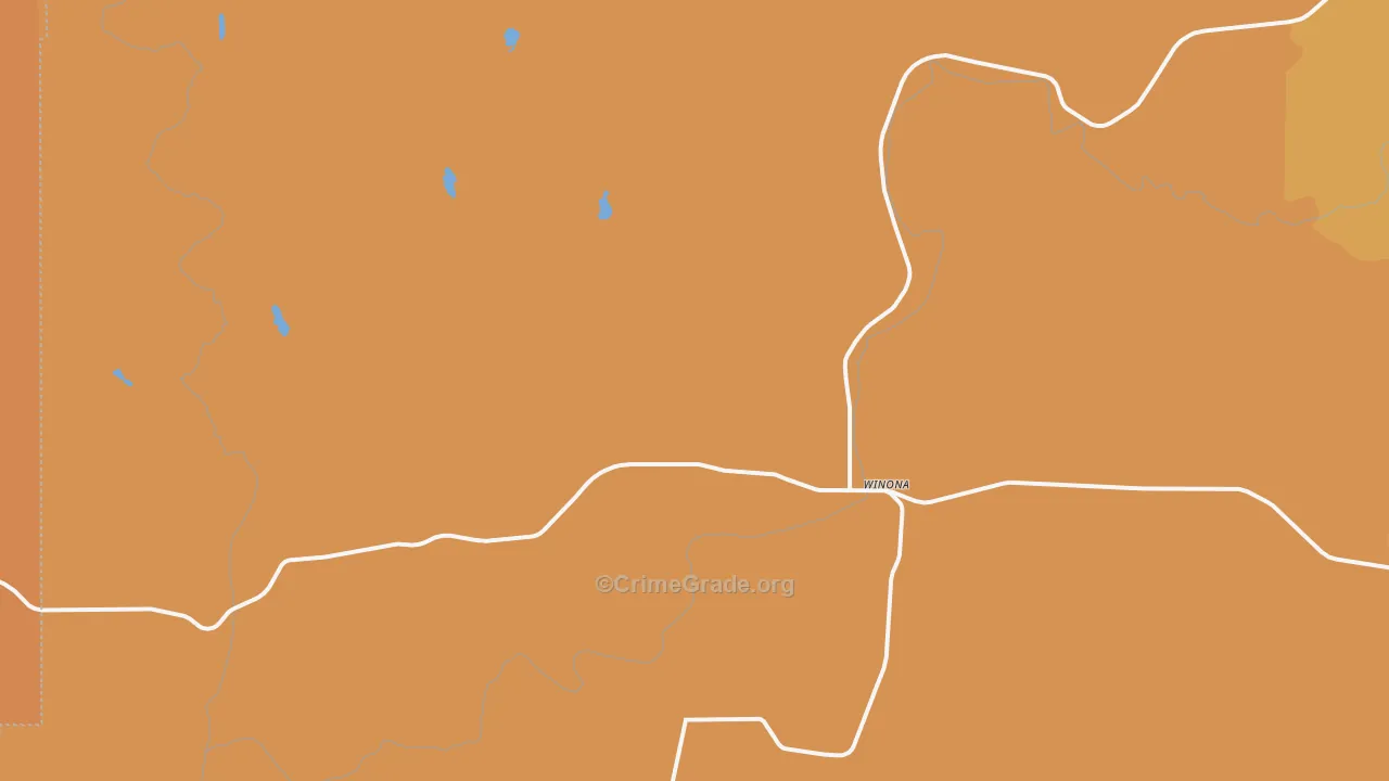 Winona, WA Map of Murder Rates