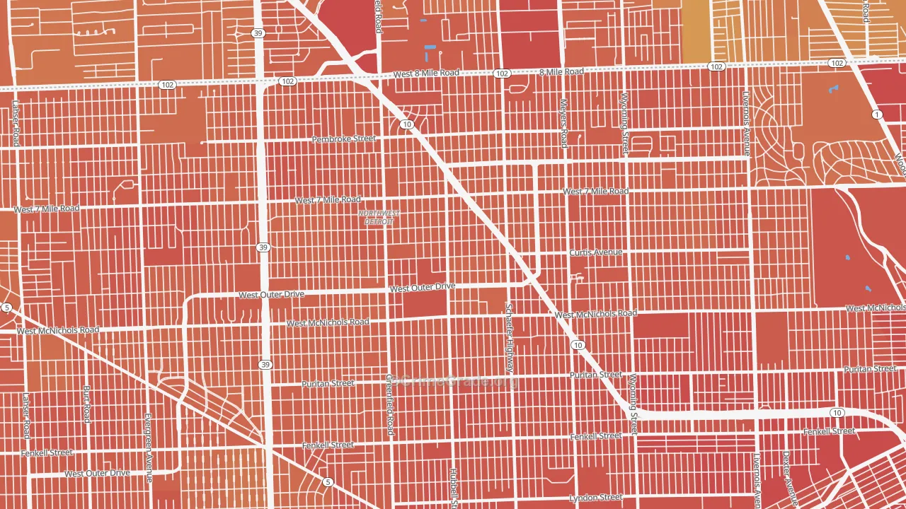 Winship, Detroit, MI Map of Murder Rates