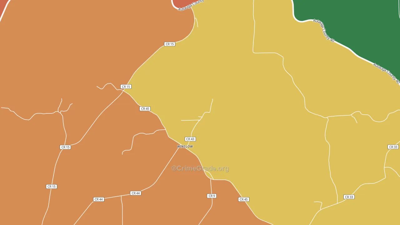 Winslow, AL Map of Murder Rates