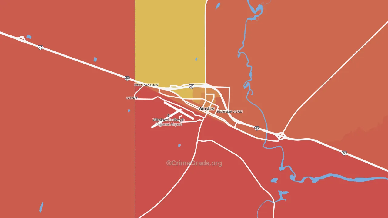 Winslow, AZ Map of Murder Rates