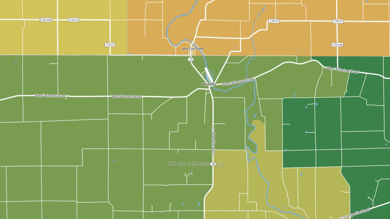 Winslow, IL Map of Murder Rates