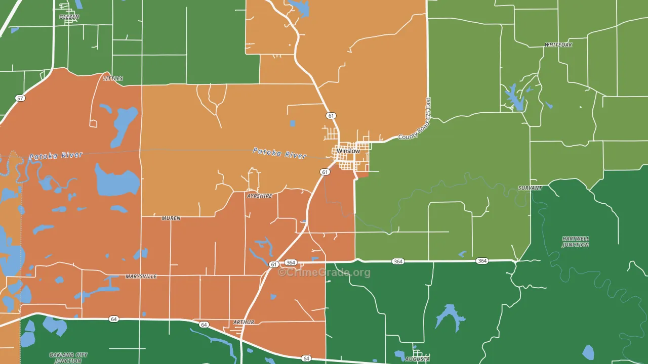 Winslow, IN Map of Murder Rates