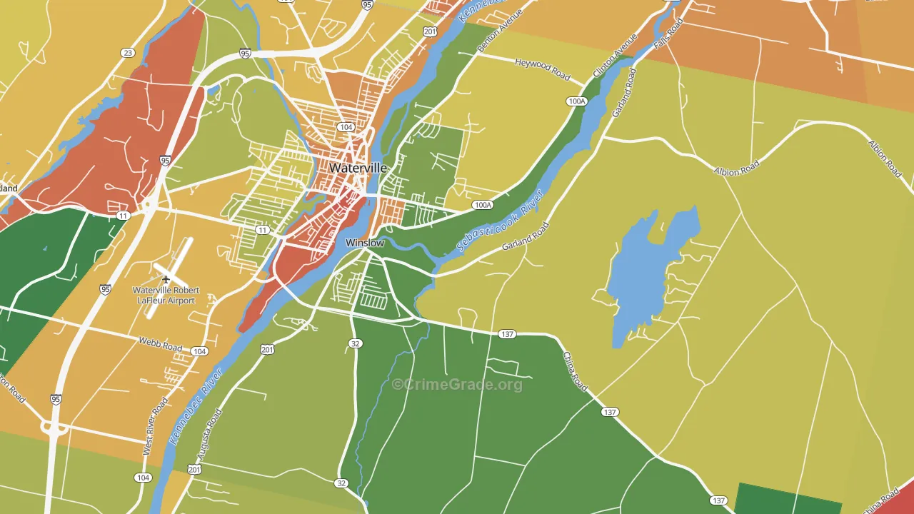 Winslow, ME Map of Murder Rates