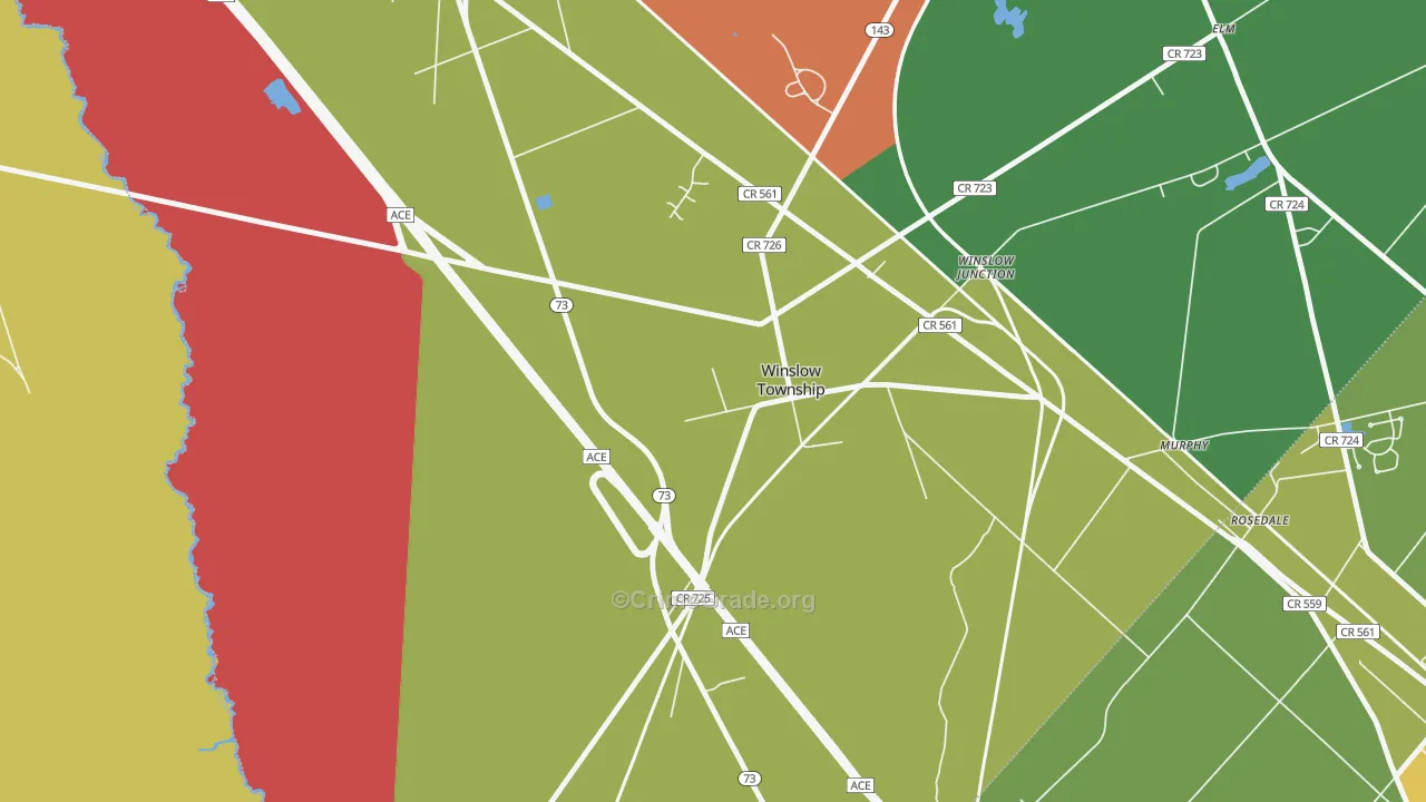 Winslow, NJ Map of Murder Rates