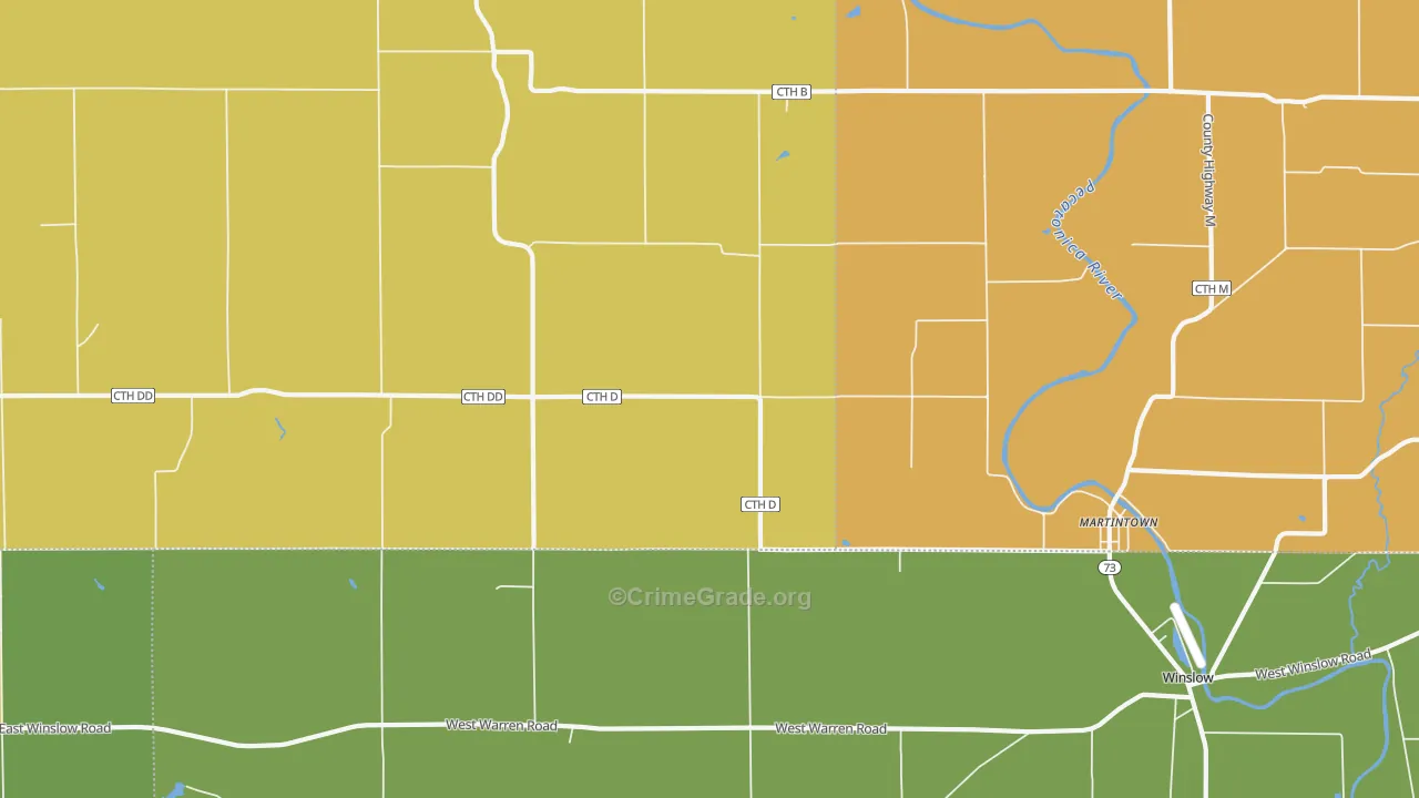 Winslow, WI Map of Murder Rates