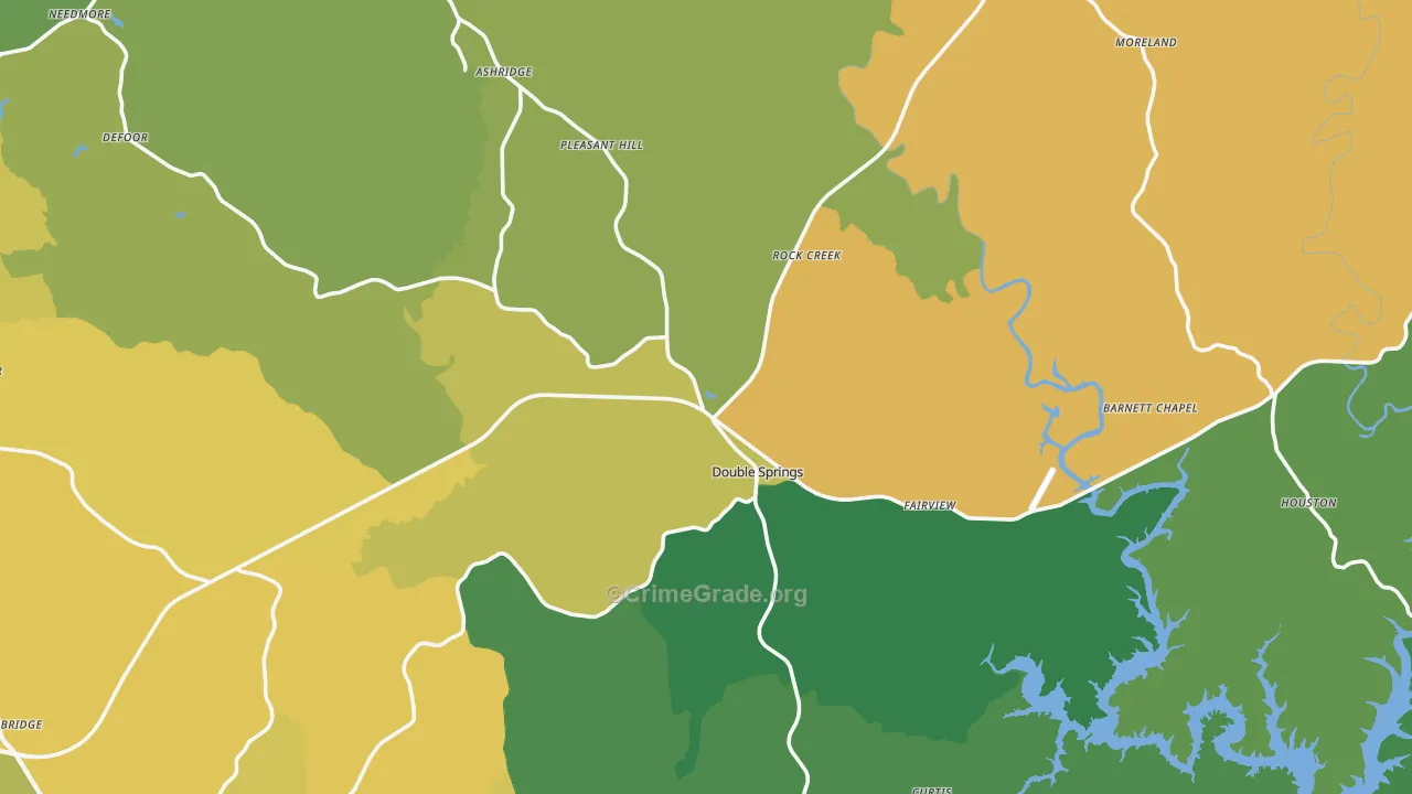 Winston County, AL Map of Murder Rates