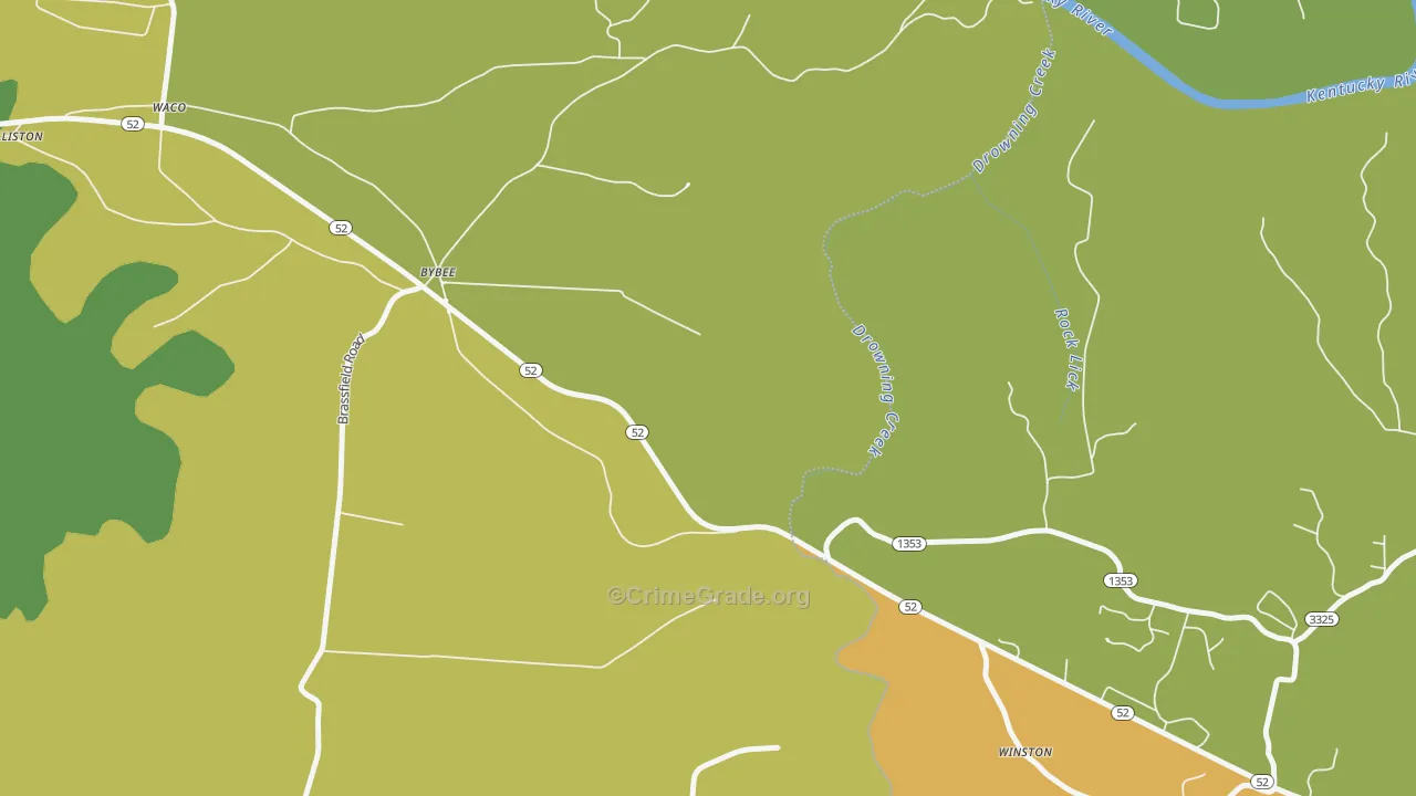 Winston, KY Map of Murder Rates