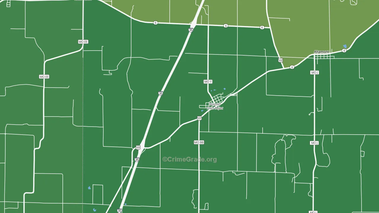 Winston, MO Map of Murder Rates